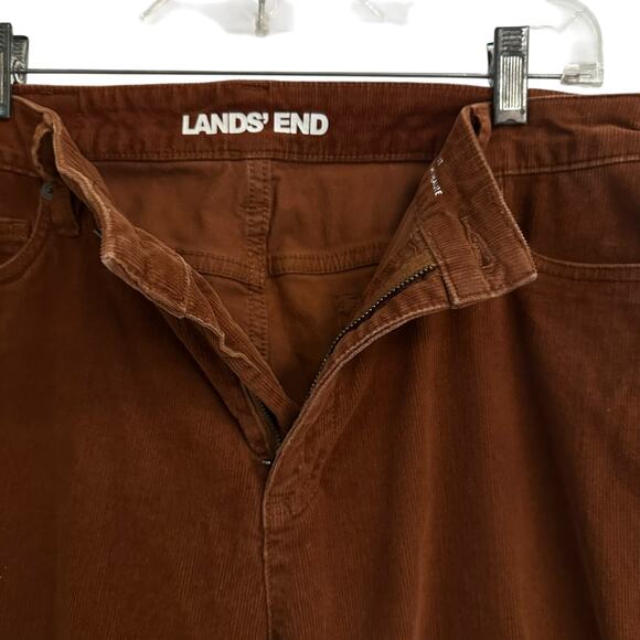 Lands’ End Corduroy Mid Rise Boot Cut Burnt Orange Brown Pant Sz 14 - Picture 6 of 7
